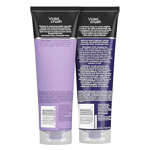Miniatura 6 de John Frieda Violet Crush - Juego de champú y acondicionador morado para cabello rubio tóner rubio neutraliza los tonos amarillos para cabello