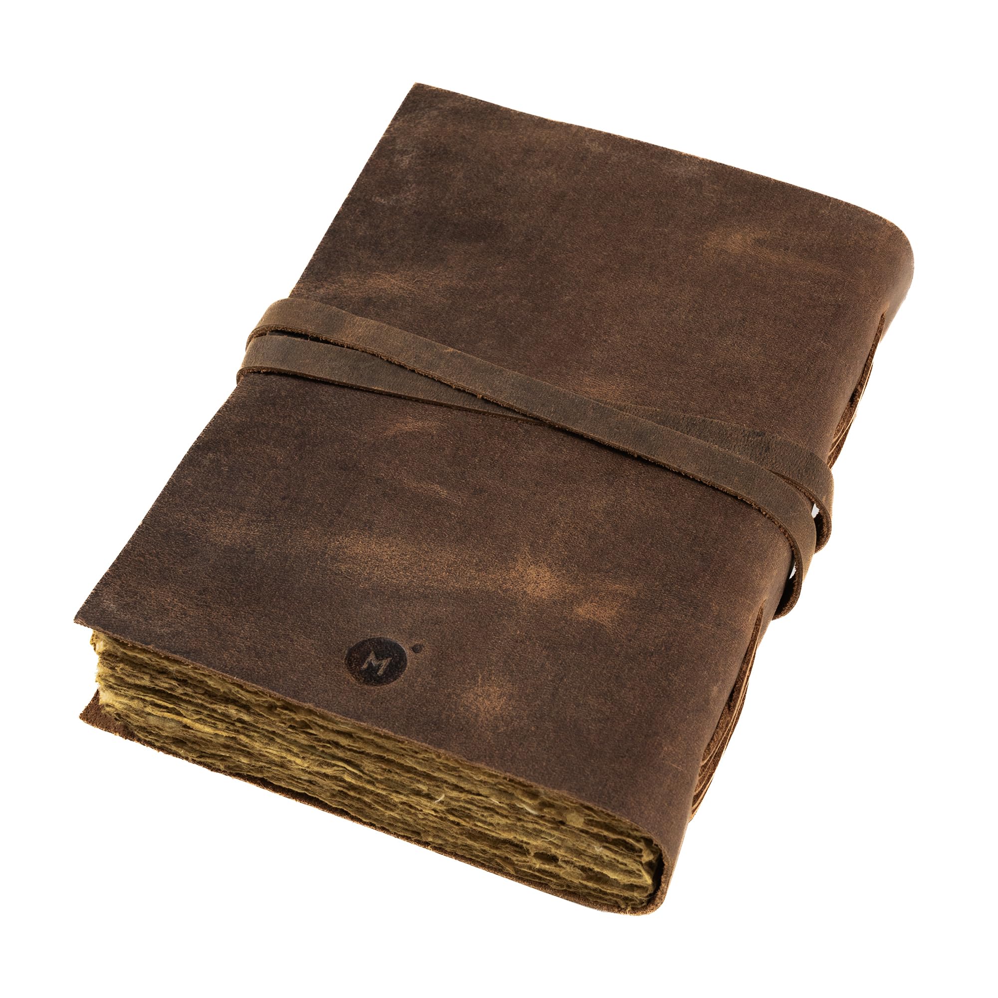Notatnik Vintage Drzewo życia– Notes Skórzany 240 Stron – Notes w Skórzanej Oprawie – Deckle Edge Journal – Pamiętnik w Stylu Retro z Bawełnianym Papierem Czerpanym Moonster® 20x15cm