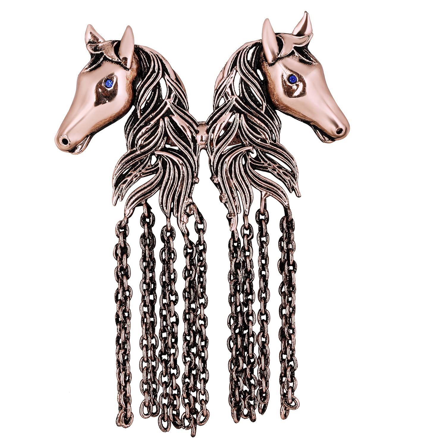 mahi Antique Plated Dual Horse Shaped Tassel Chain Sherwani Brooch for Men (PABP1101094PR)-picture-55