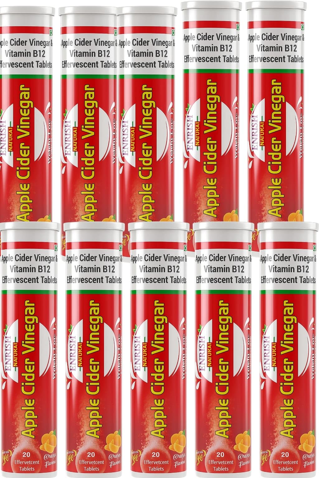 Apple Cider Vinegar Effervescent Tablets with Vitamin B12 by ENRISHI | Natural Wellness Supplement for Digestion, Detox & Energy Support | Sugar-Free Refreshing ACV Tablets | Pack for Daily Health (Pack Of 10)-image-19
