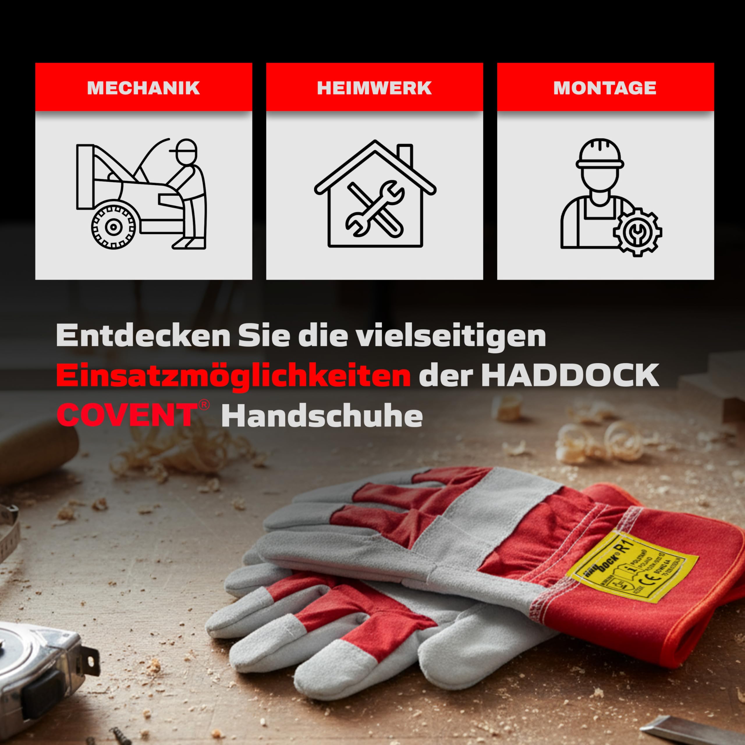 Covent Arbeitshandschuhe Herren Leder Gr 10 - Gartenhandschuhe dornenfest EN388 4233X – Schutzhandschuhe mit einer starren Manschette - mit Leder verstärkt