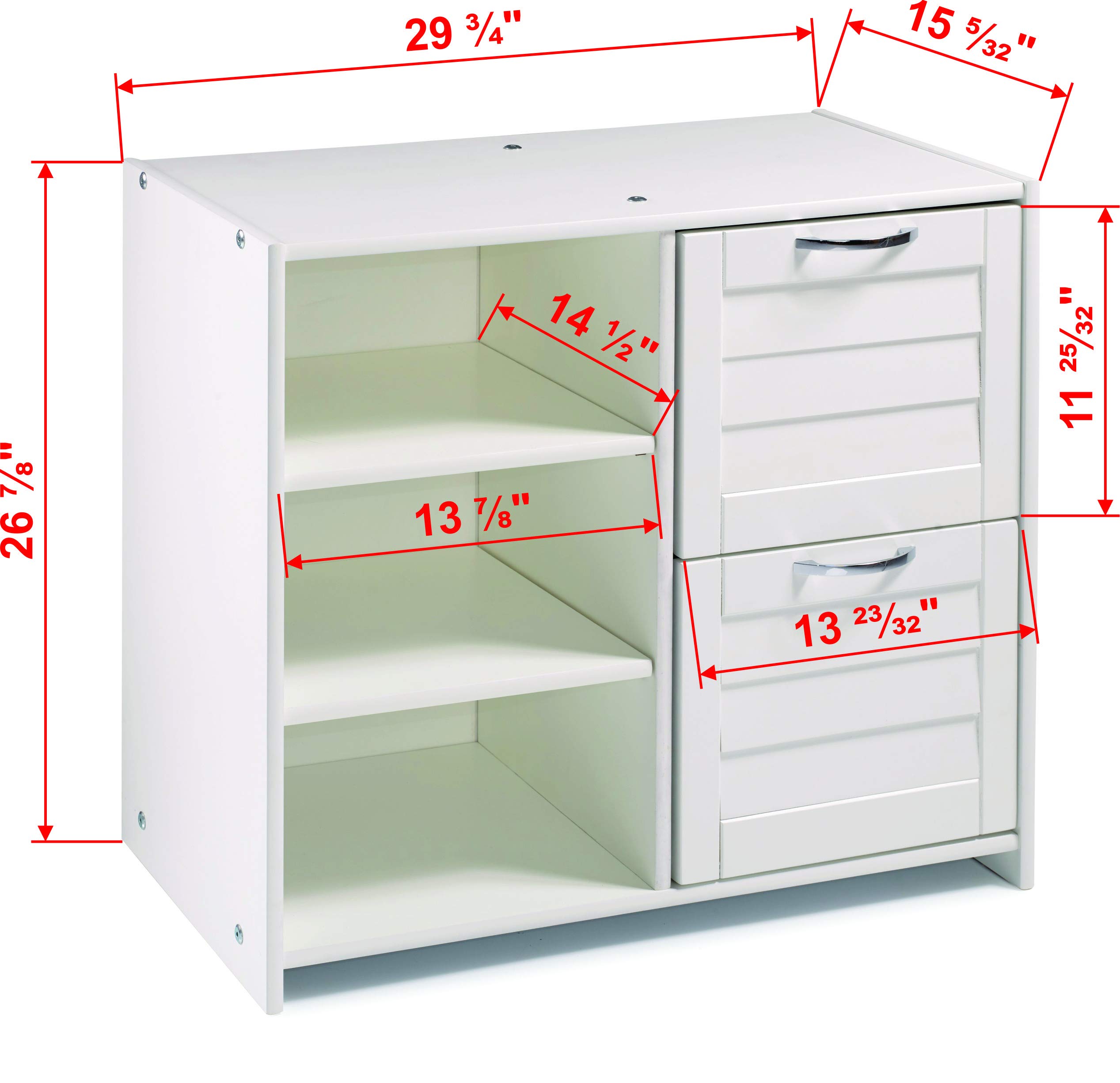 Amazon.com: Donco Kids LOUVER LOW 2 DR CHEST/SHELVES WHITE Loft