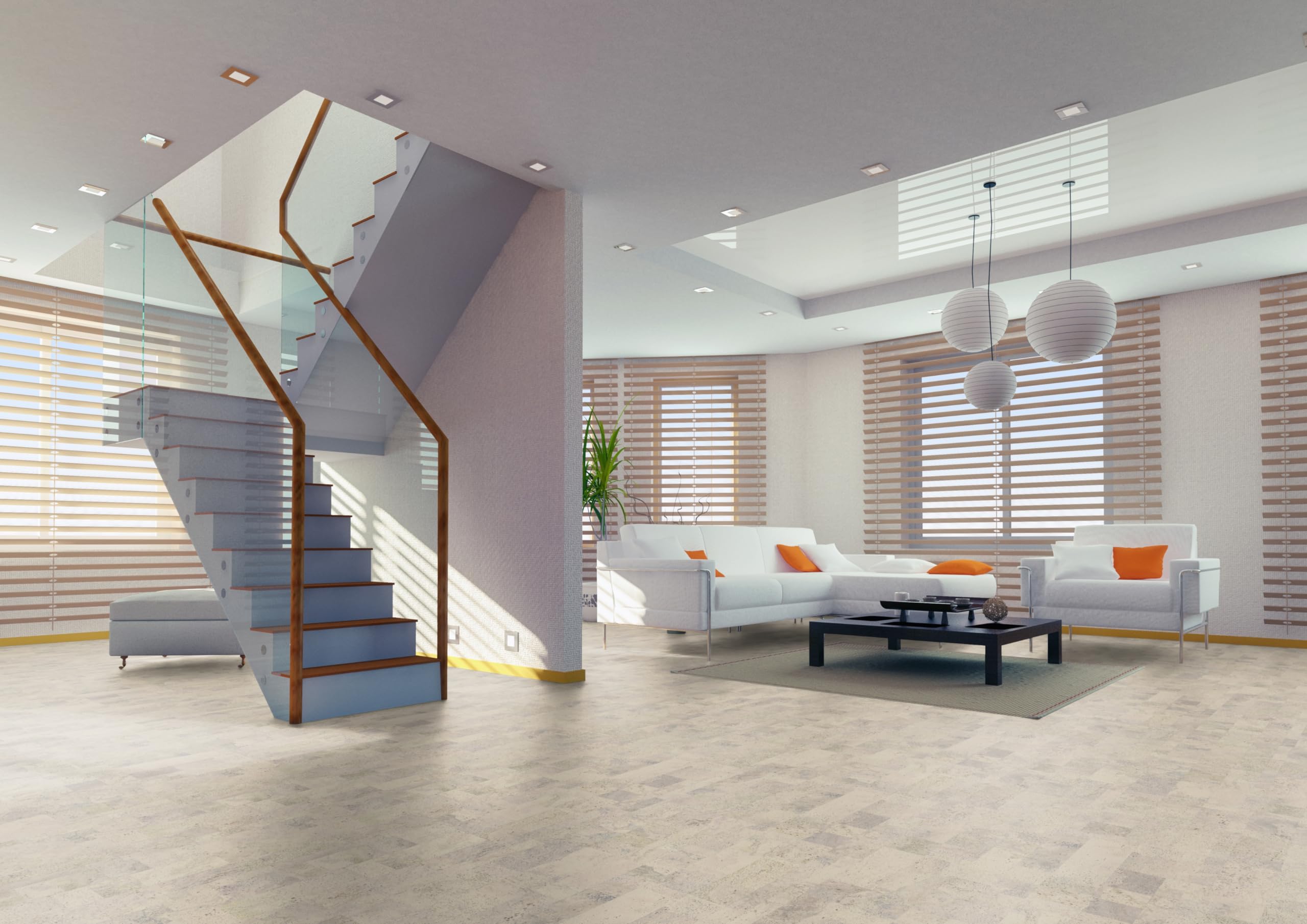 1 Paket (1,95m²) Korkboden/Fertigparkett/Korkfertigparkett - Auriga creme