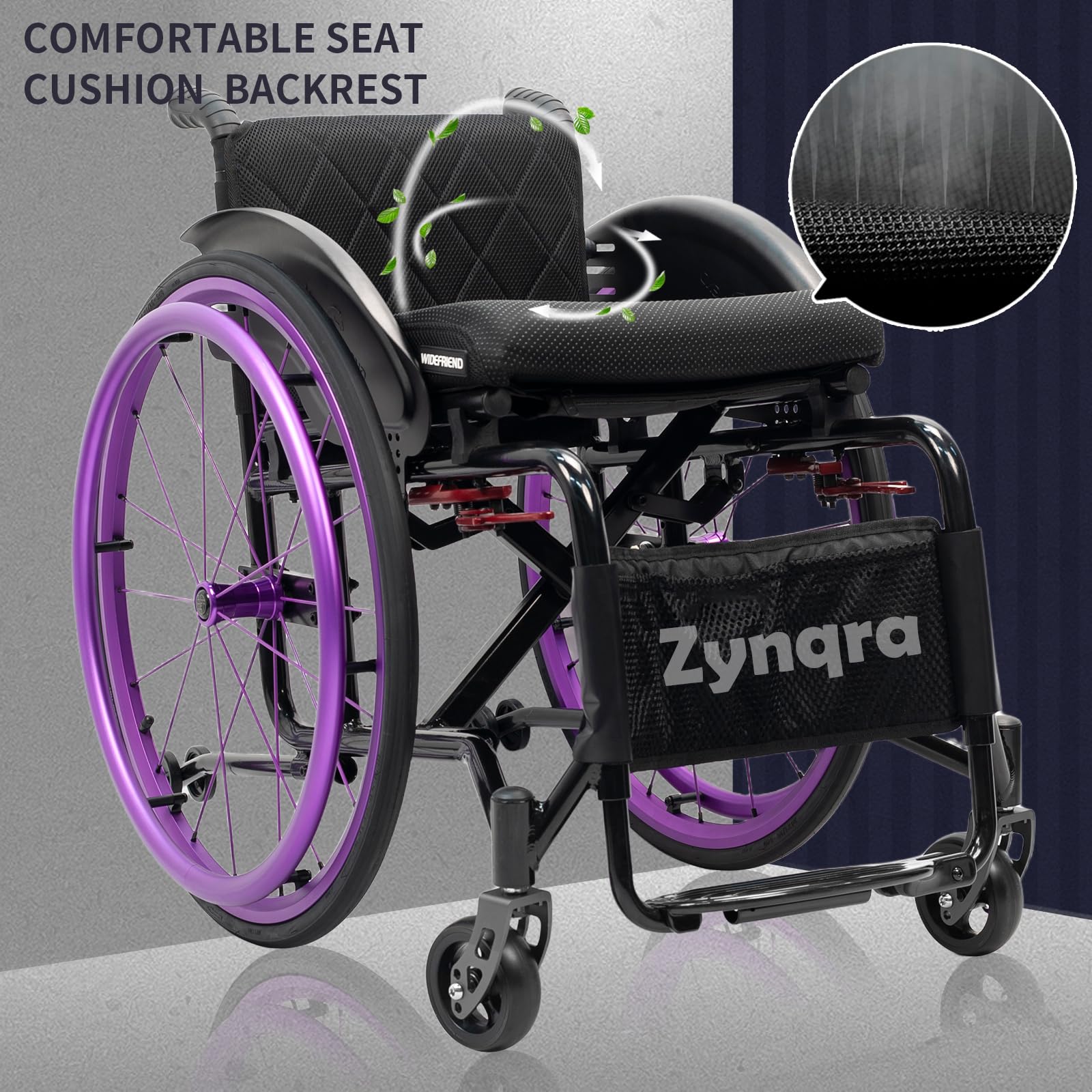 Plegable Ligera Acero para Ancianos y Minusválidos,Silla de Ruedas Manual,Plegable,Ligero,Transporte,Asiento y Respaldo con cojín Acolchado,para Adolescentes,Adultos(15.7in Seat Width)