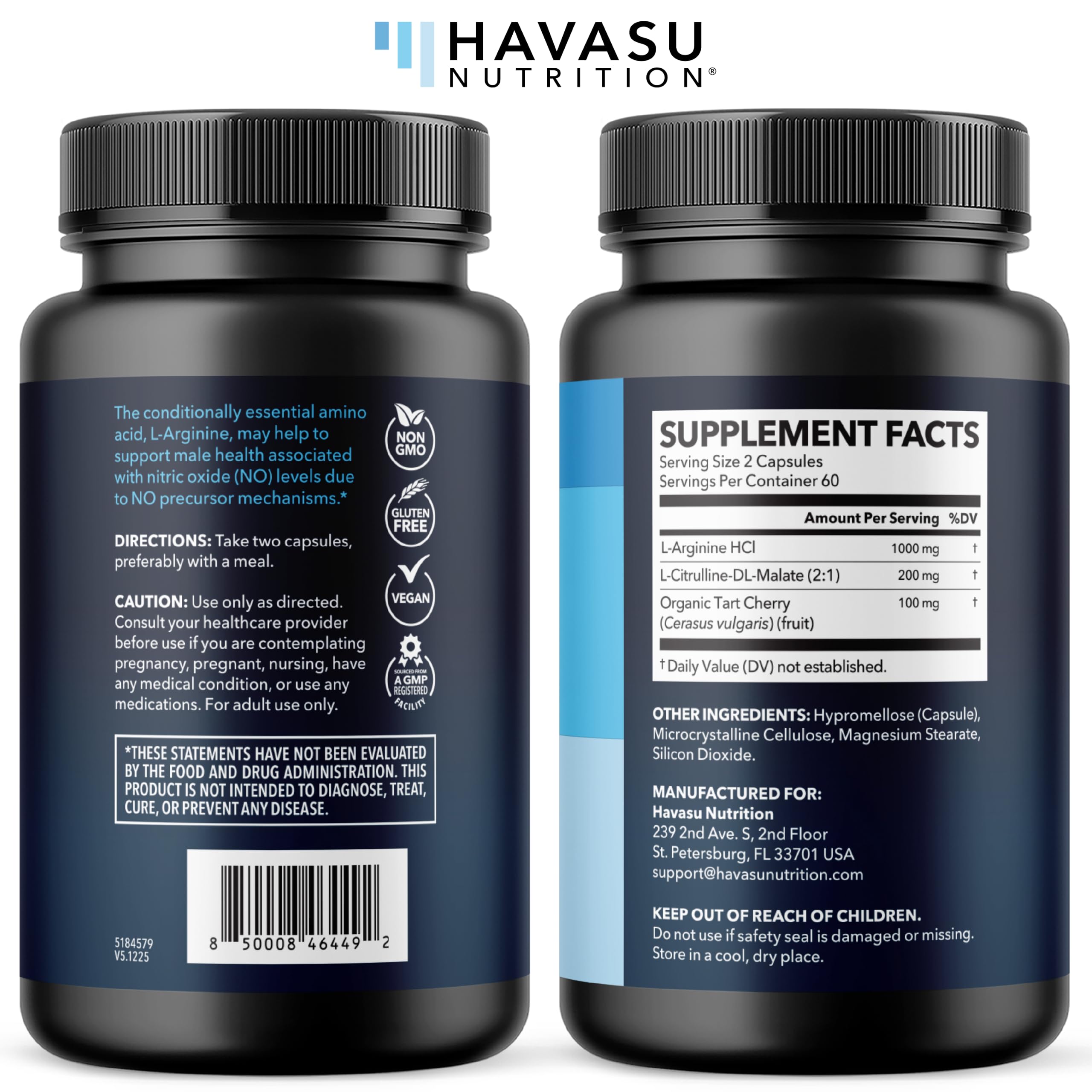 L-Arginine and L-Citrulline for Men, Nitric Oxide Support, 60 Servings — Amazon image 9
