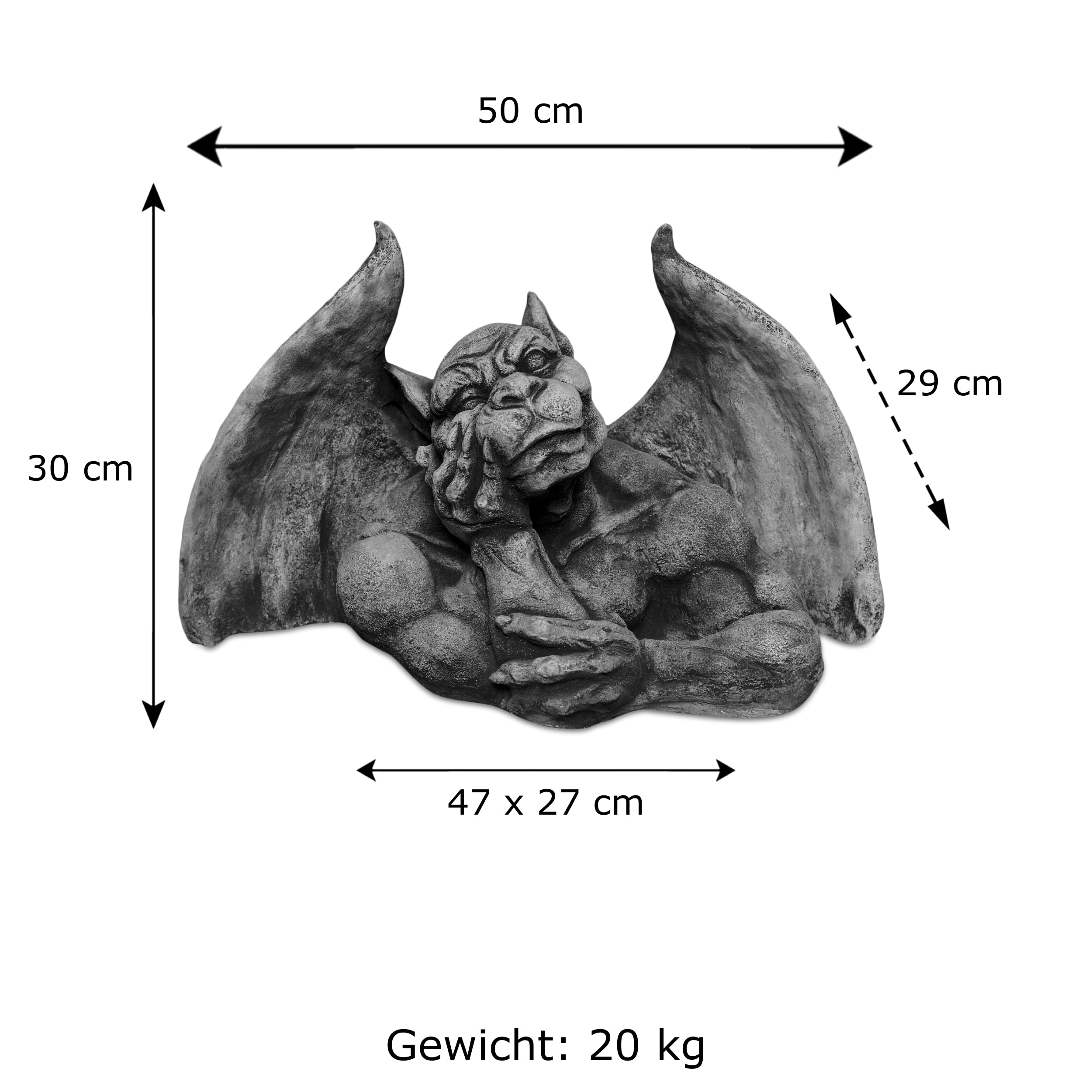 gartendekoparadies.de Grande Figure de Pierre Massive gargouille Gardien en Pierre reconstituée, résistant au Gel