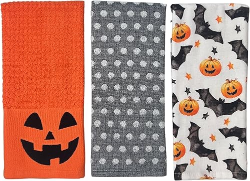 Miniatura 6 de Serafina Home Juego de toallas de cocina de Halloween divertidos diseño de bruja espeluznante del 31 de octubre, juego de toallas de 3 piezas de