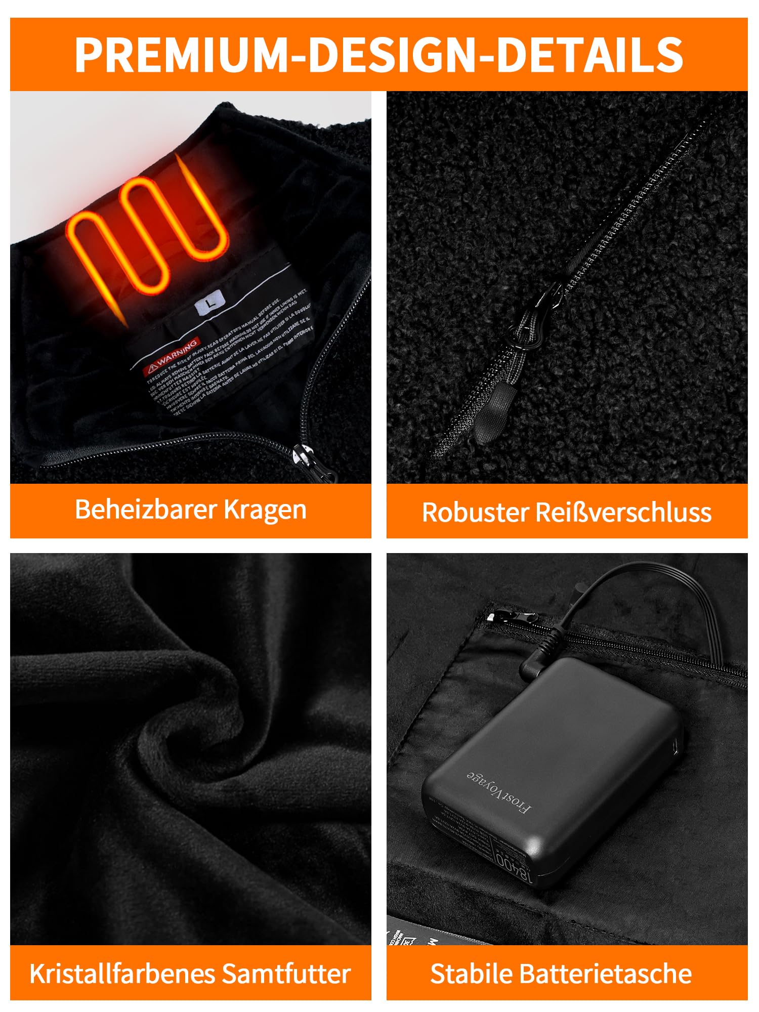 Gilet riscaldabile in pile con power bank ricaricabile da 18400 mAh, 10 zone di calore, 3 modalità di riscaldamento, carica DC