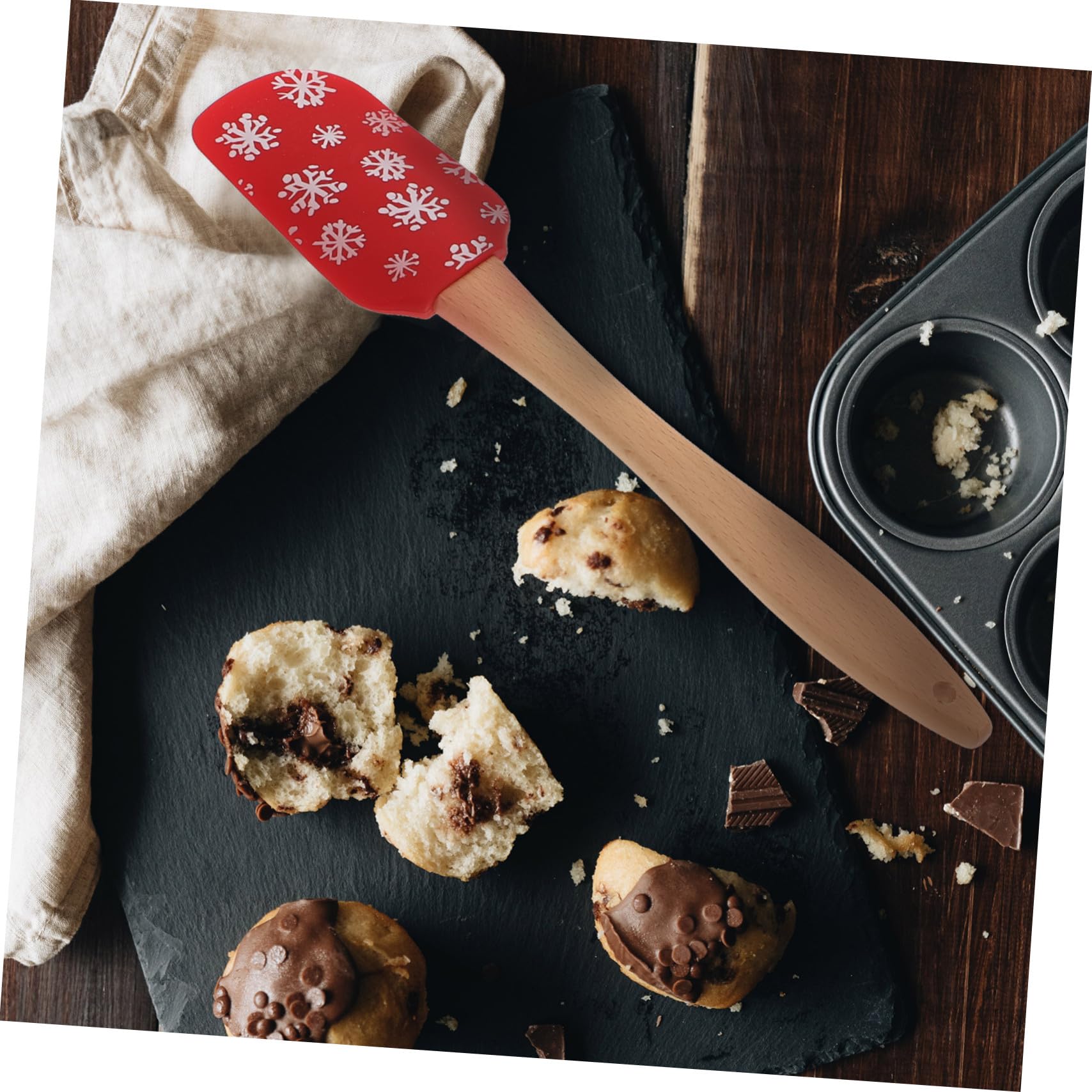 Lot De 4 Spatules En Silicone, Grattoirs à Pâtisserie Assortis, Couleurs De Noël, Spatules à Crème, Ustensiles Cuisine Pour Pâtisserie Et Décoration Festive