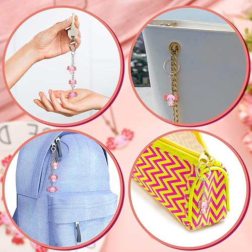 Miniatura 6 de Junkin 24 Pcs Pink Axolotl Charms for Jewelry Making Mini Alloy Animal Charms Metal Cute Earring Dangle Pendants for DIY Necklace Bracelet Chain