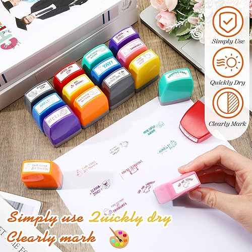 Miniatura 4 de 16 sellos para profesores para graduación de aula, motivación escolar, comentarios alentadores, suministros para profesores, sellos autoentintantes