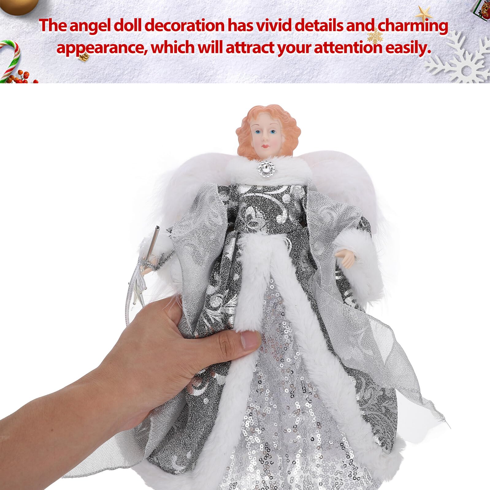 Kleine Engel-Statue als Baumspitze für Weihnachten Cartoon-Engel für Heimdekoration Schreibtisch-Dekoration Weihnachts-geschenkidea