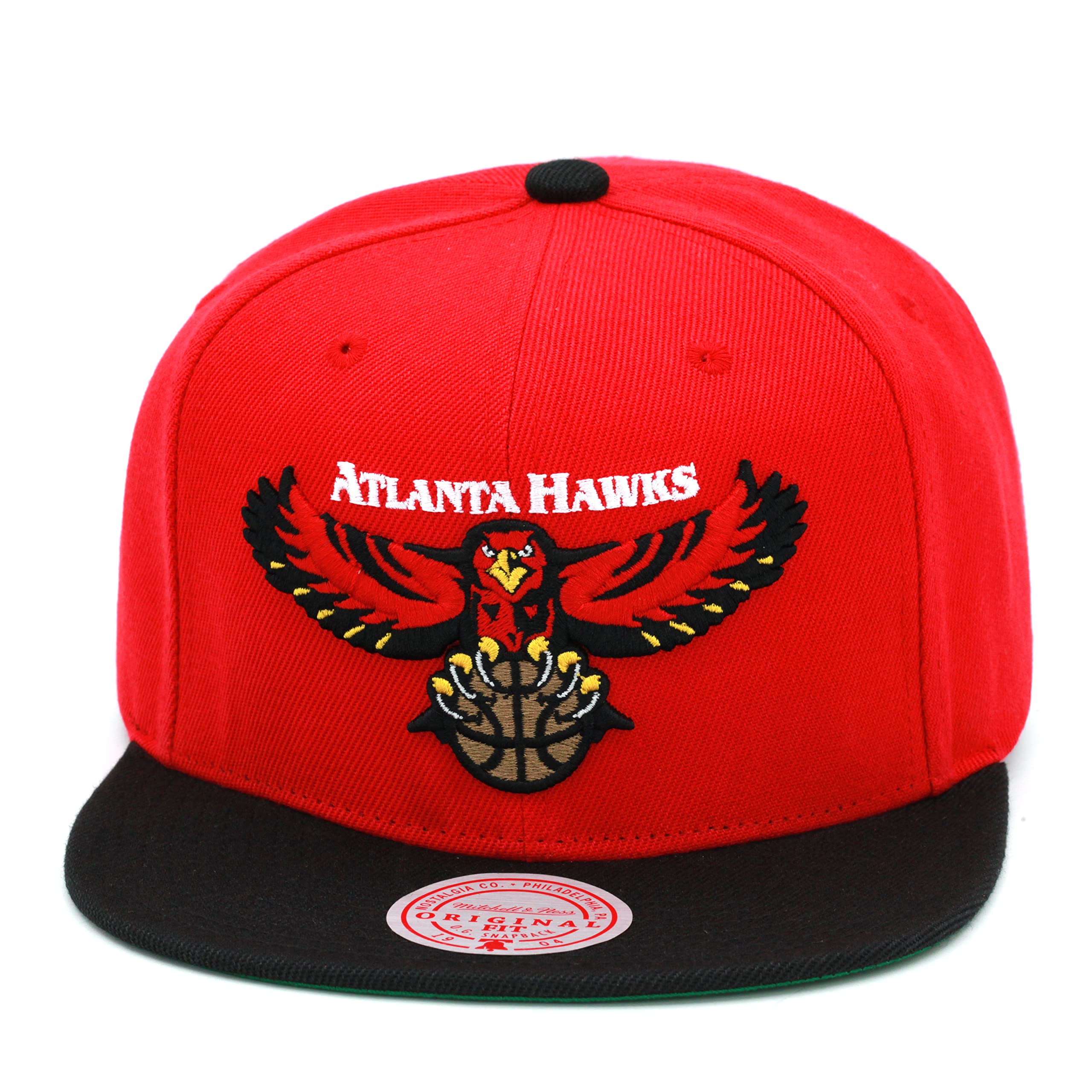 Atlanta Hawks Core Basic Snapback Hat Adjustable Cap - Red/Black/Hardwood Classics