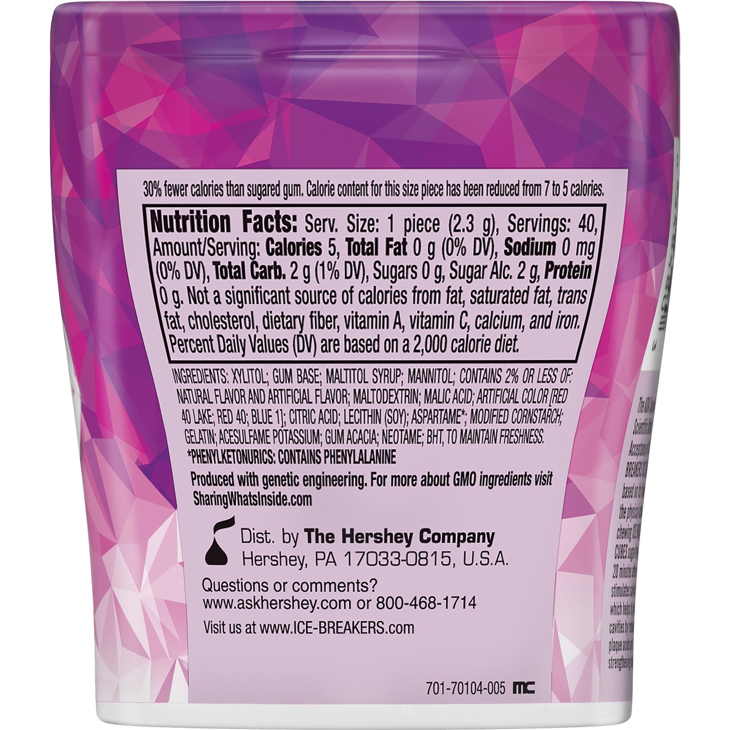 Ice Breakers Ice Cubes Sugar Free Gum with Xylitol, Raspberry Sorbet