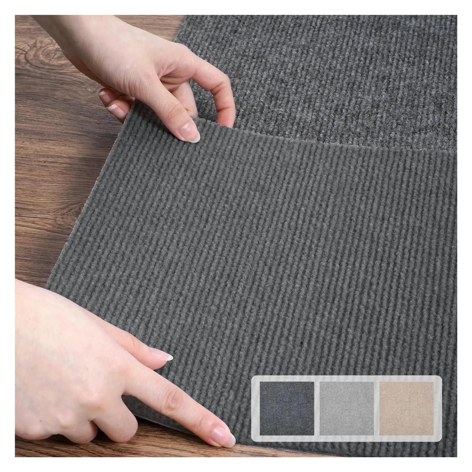 Dalles de sol en vinyle autocollantes, Dalle de moquette auto-adhésive à peler et coller 30x30cm paquet 10 multicolore(White)