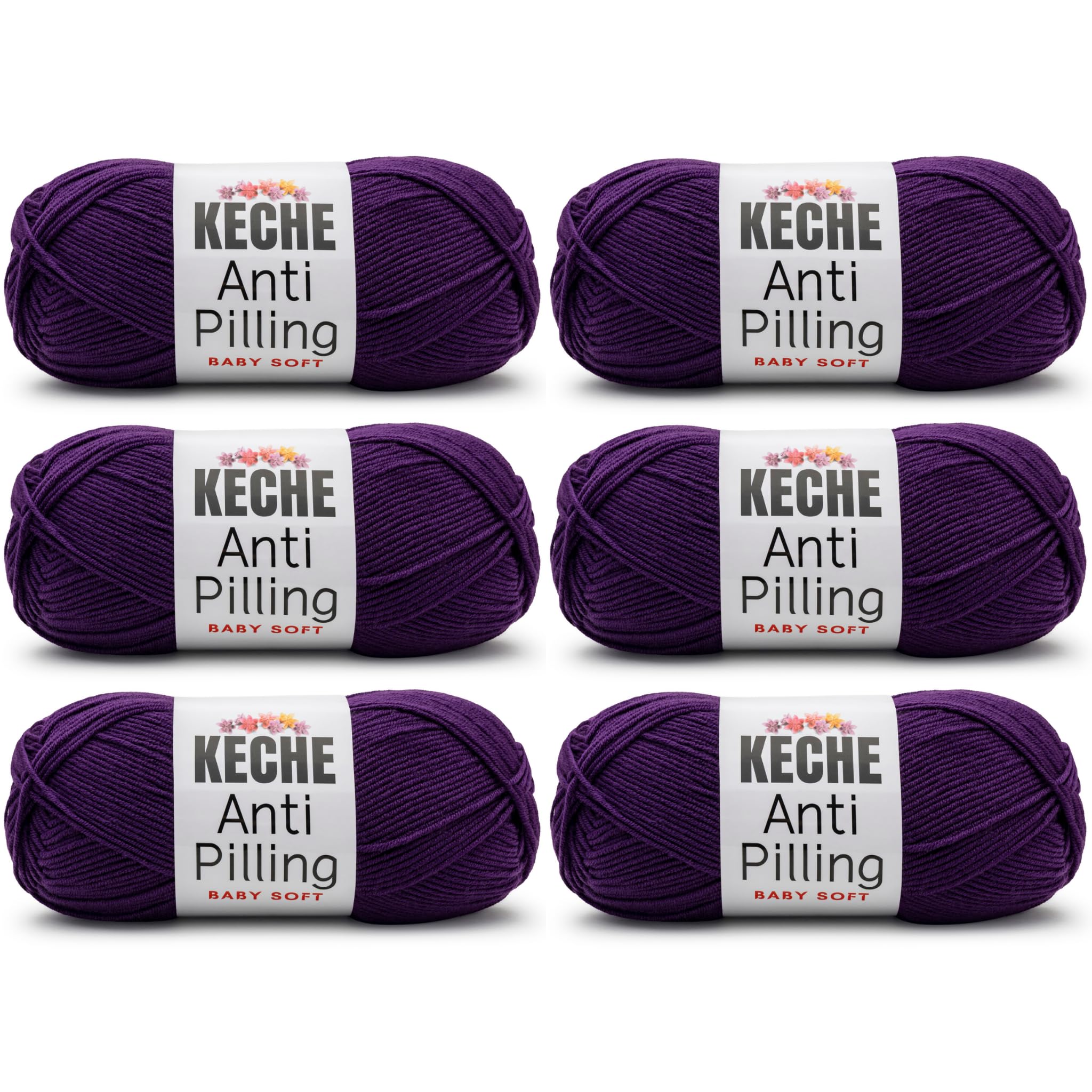 Soft DailyKnit DK Yarn, 100% Anti-Pilling Acrylic for Knitting Crocheting, Light Weight #3 (3.52 oz / 274 Yds) 1 Skein - Red — view 5