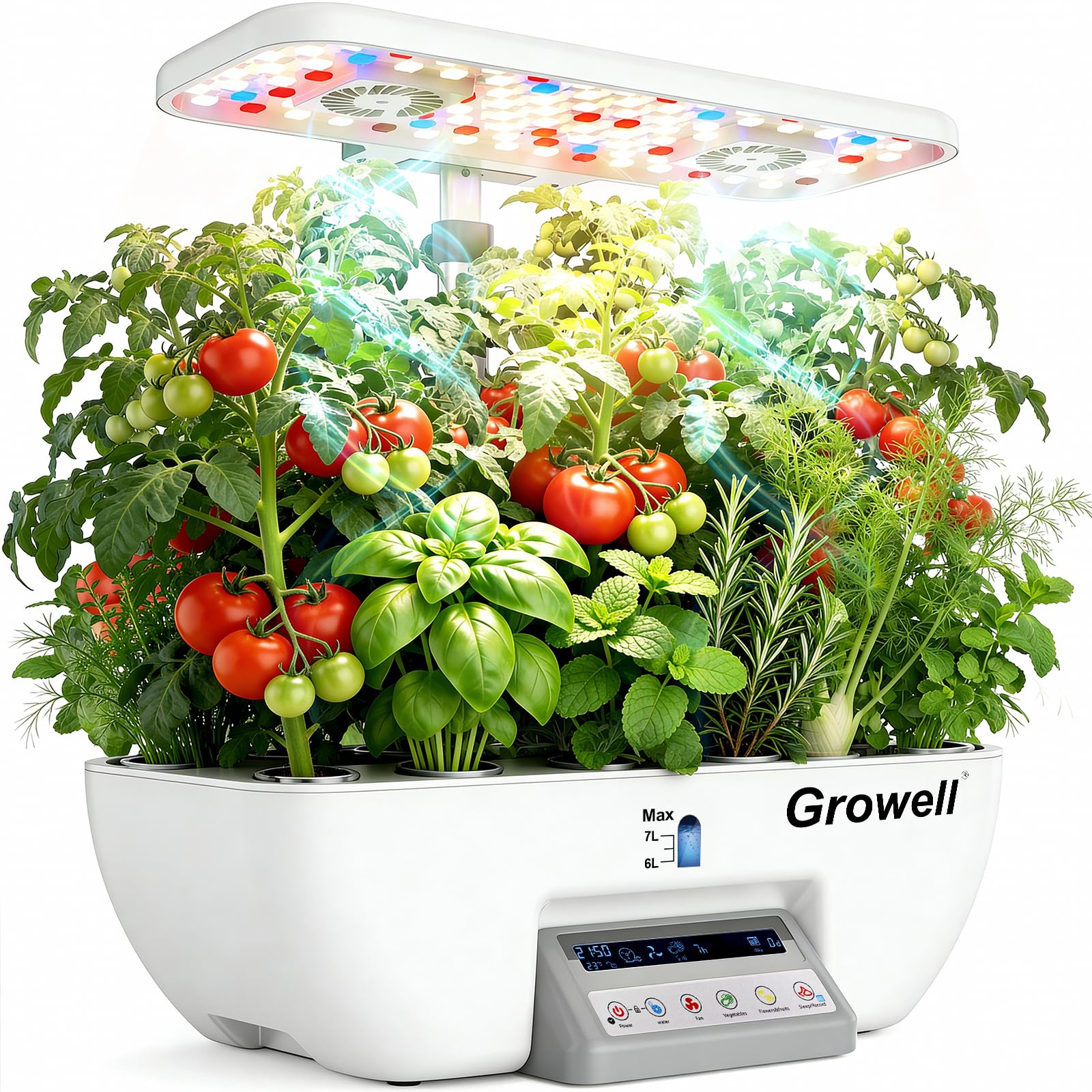 Growell Hydroponics Growing System Kit, 17 Pods Indoor Herb Garden with 2 Fans Circulation