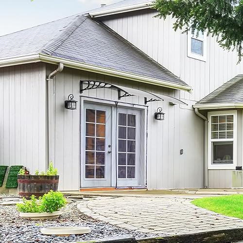 Vista 45 de VINGLI - Toldo para puerta y ventana para exteriores, 30 x 40 pulgadas, cubierta de policarbonato para puerta de patio, para protección del sol