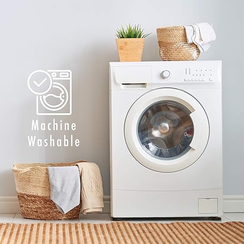 Miniatura 5 de FRESH IDEAS Fundas de almohada con volantes con detalle de ojales bordados, King, marfil, paquete de 2 Marfil,Blanco