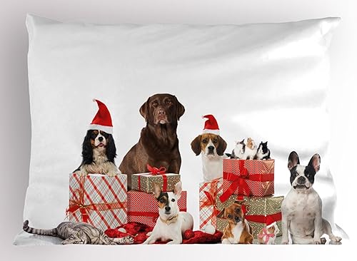 Miniatura 21 de Ambesonne Funda de almohada de Papá Noel, motociclista de Papá Noel, montar en motocicleta, arte pop, estilo retro, efecto de medio tono, funda