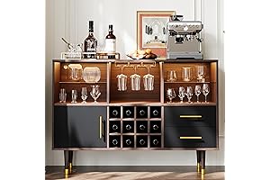 Elegant 47' Walnut Cabinet with Ample Storage and Multipurpose Functionality