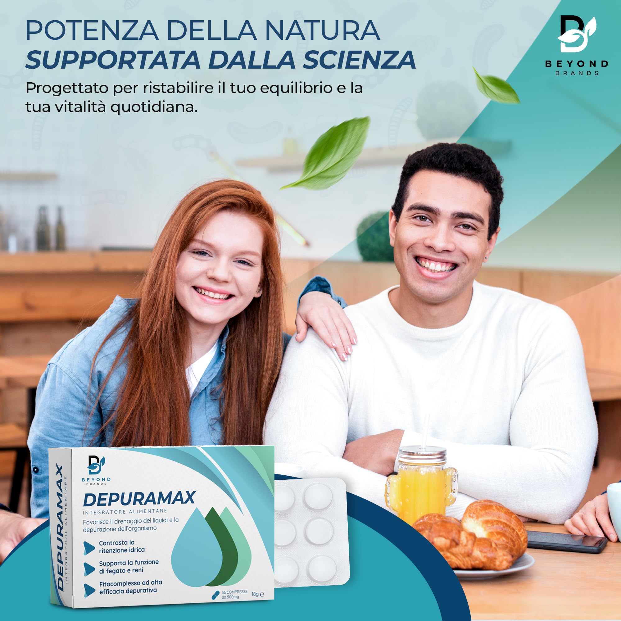 Detox Fegato ed Intestino Diuretico Drenante Forte con Bromelina Betulla Tarassaco Finocchio Centella Asiatica Orthosiphon Alta Efficacia e contro ritenzione Idrica Made in Italy