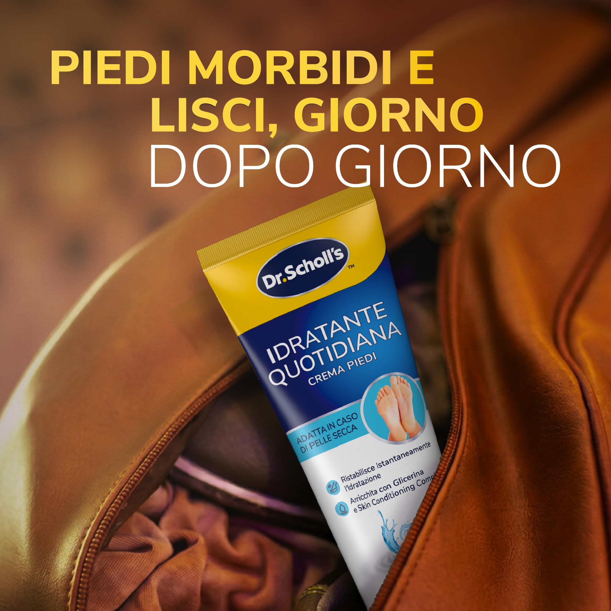 Dr. Scholl's Crema Hydration Boost, Crema Piedi Arricchita con Urea, Glicerina e Skin Conditioning Complex per Idratare la Pelle Secca Idratazione Profonda per Piedi più Morbidi e Lisci, 75ml