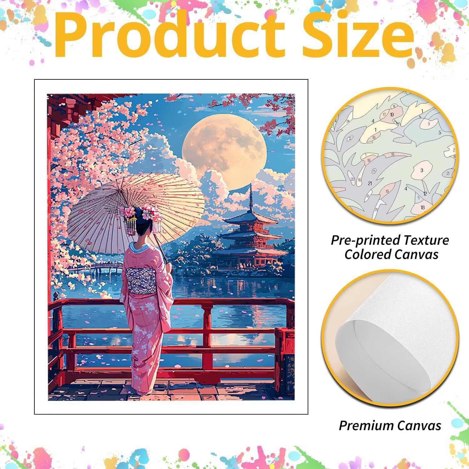 WEISHIWE Dipingere con i Numeri Adulti Geisha giapponese, 80x100cm s-799