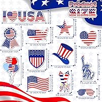 Vista 3 de Weewooday 12 imanes para refrigerador con la bandera estadounidense, imanes del 4 de julio, 250 aniversario, Día patriótico de Estados Unidos, Día