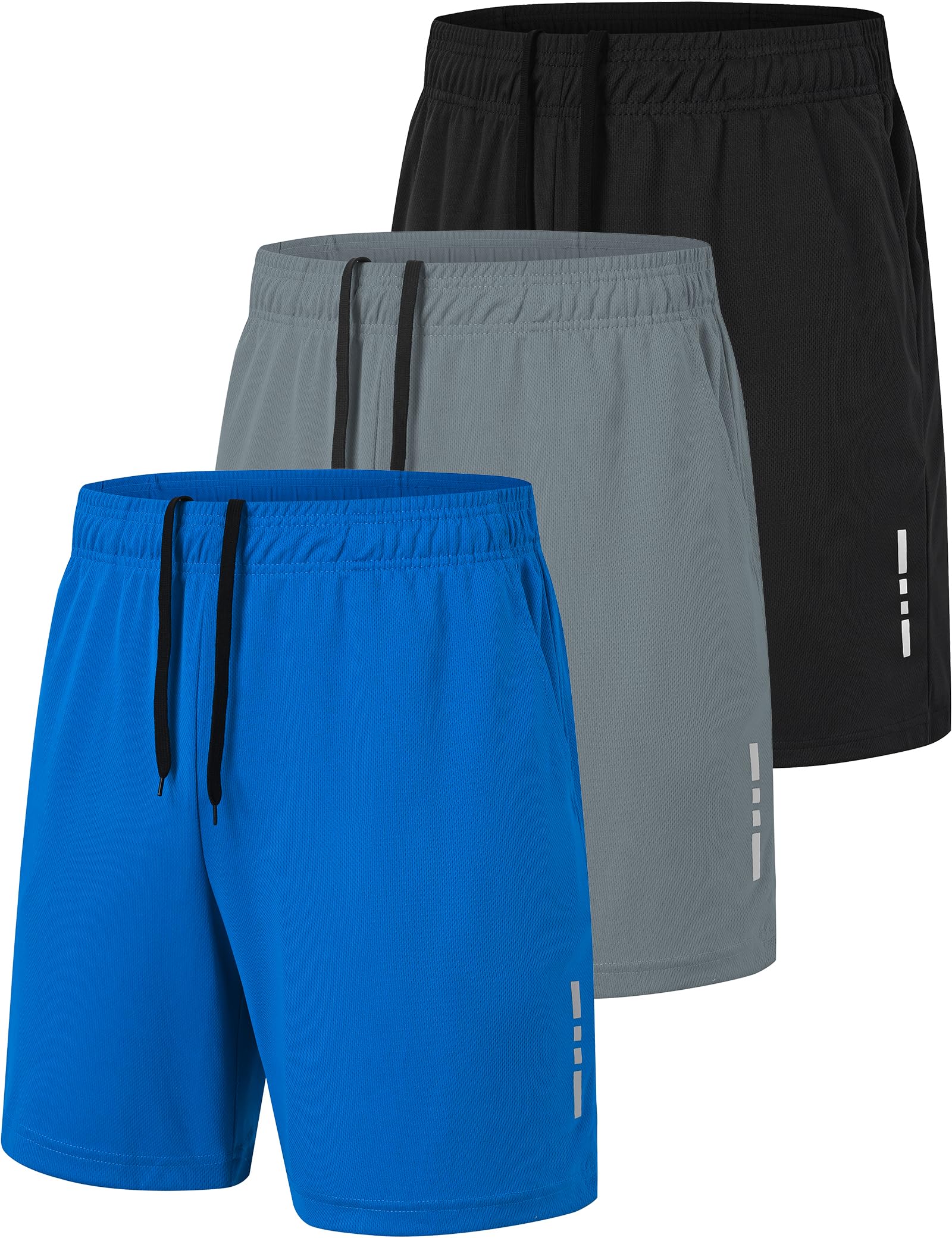 Zoofly Men's Sport Gym Shorts Quick Dry Workout Running Activewear Basketball Shorts with Pockets 3/5 Pack