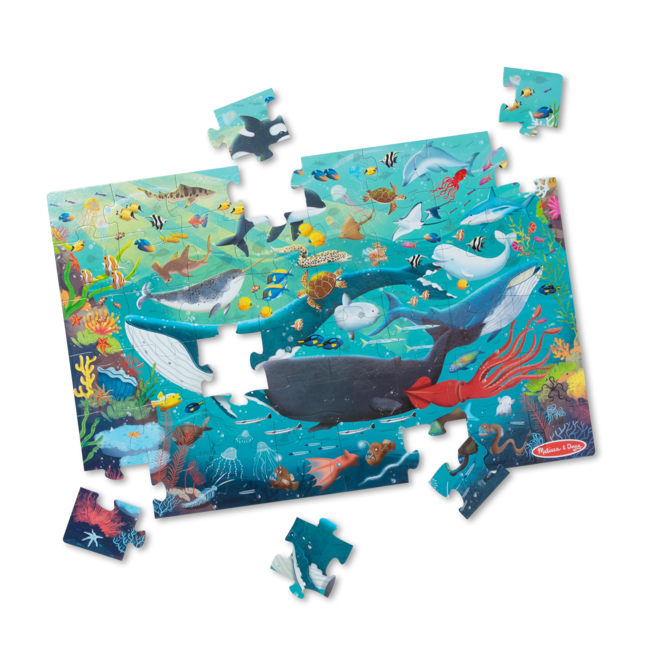 Melissa & Doug ¡Nuevo! Rompecabezas de piso submarino de 48 piezas