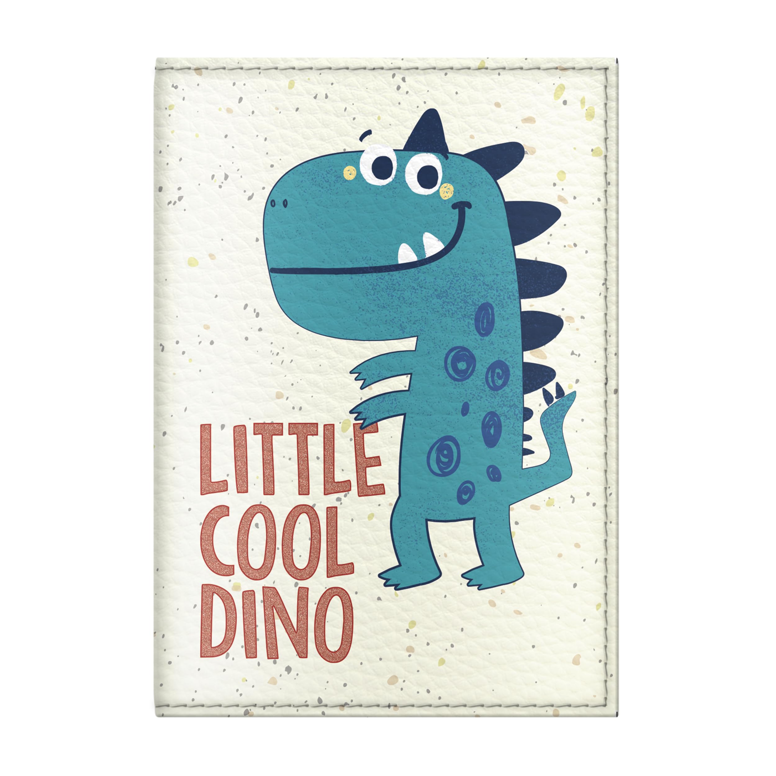 Passport Cover for Kids, Women and Men, Cute Travel Passport Holder (Little Cool Dino)