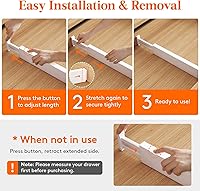 Vista 4 de Lifewit 5 Pack 2.36" High Drawer Dividers 28-43.5cm/11-17" Adjustable Drawer Organizer for Clothes/Utensils, Expandable Drawer Separator in