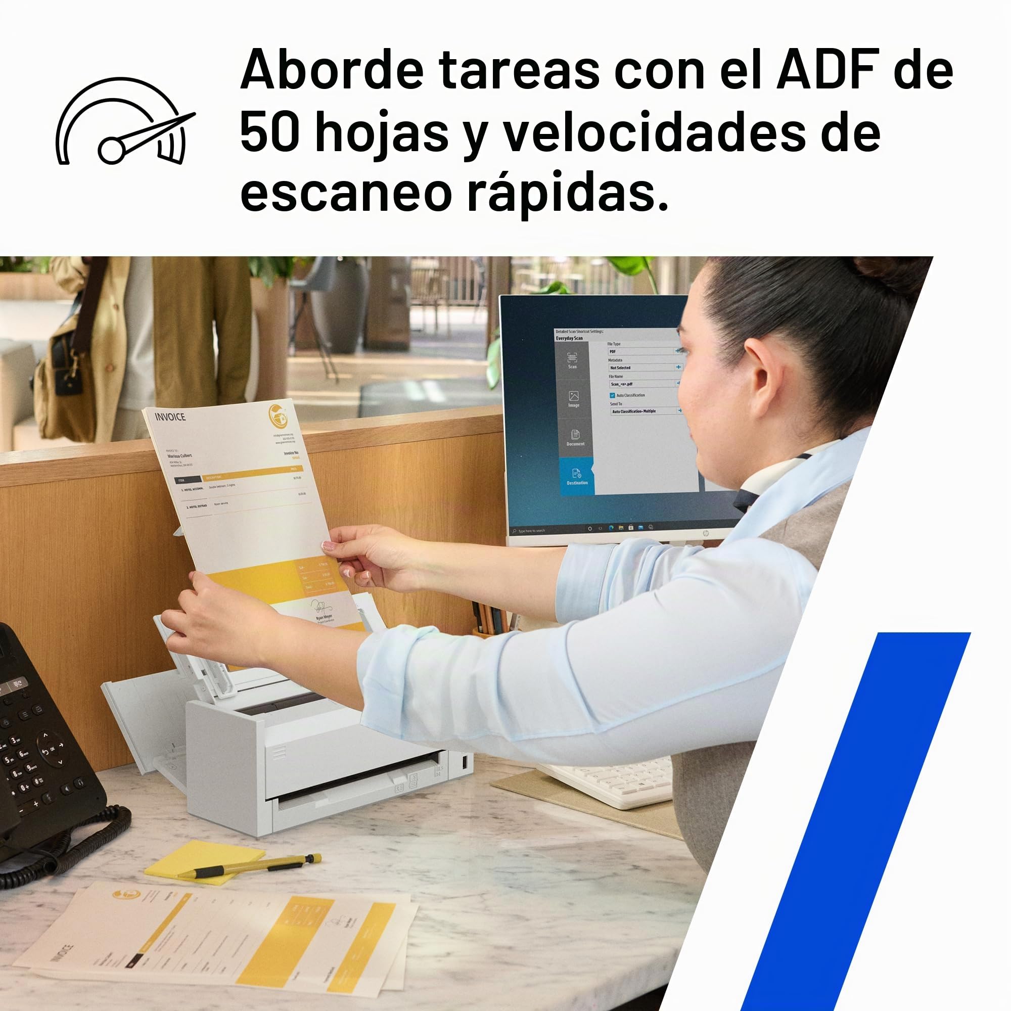 HP ScanJet Pro 4200 s1, escáner rápido de 2 Lados con alimentador automático de Documentos, lo Mejor para la Oficina (8Q4W2A)