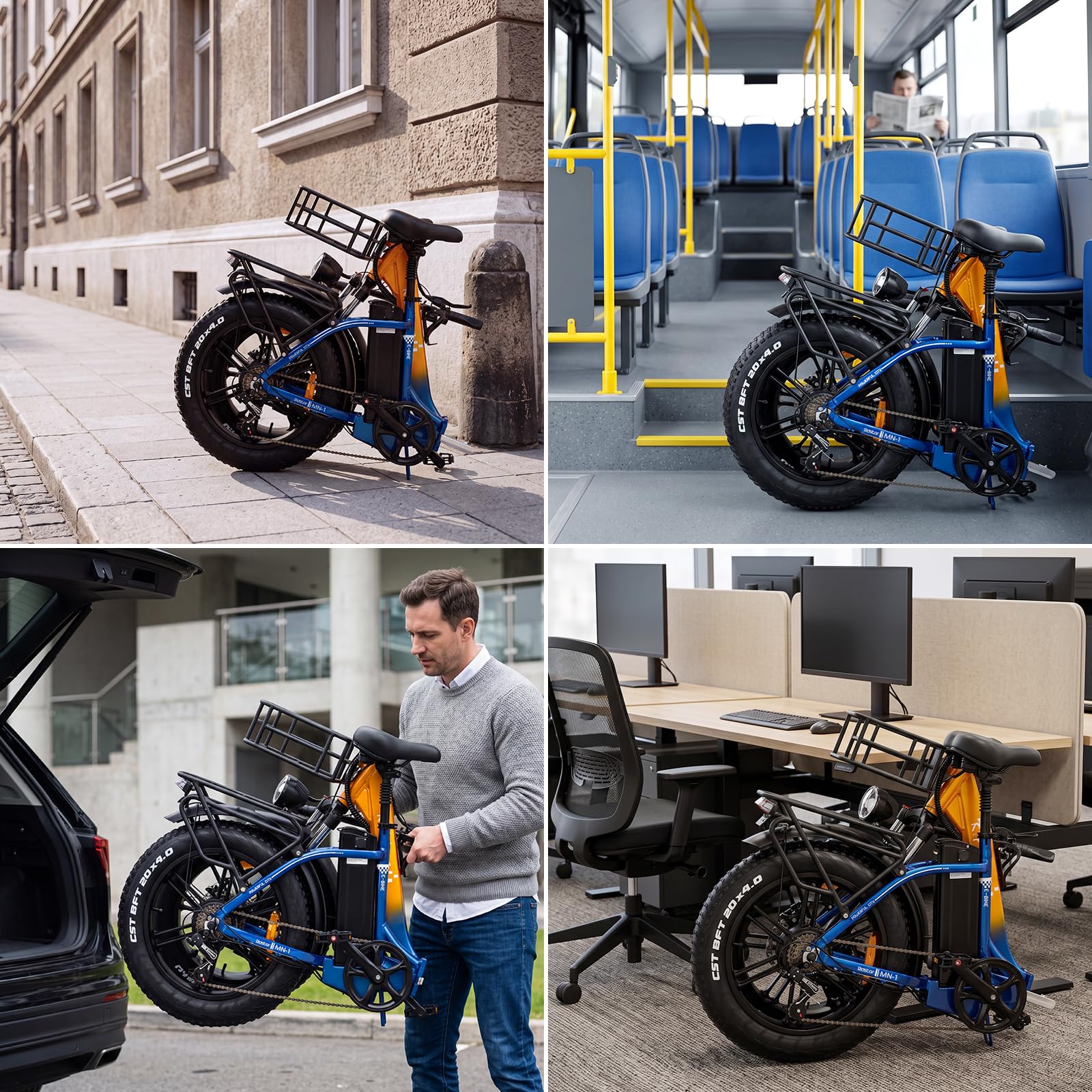 YVY MN20 Vélo Électrique Pliable, Autonomie 120km, Batterie Amovible 48V 15Ah, Moteur 80Nm, Fat Bike Électrique, 20" VTT Électrique 7 Vitesses, E-Bike Double Suspension, Double Disque, Écran LCD
