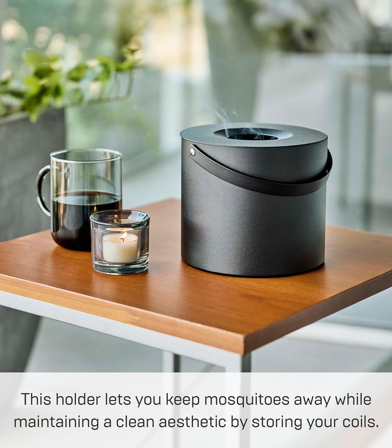 YAMAZAKI Home Tower Mosquito Insect Pest Repellent Coil Spirals Incense Burner Holder Container Katori Senko Storage Pot - Steel