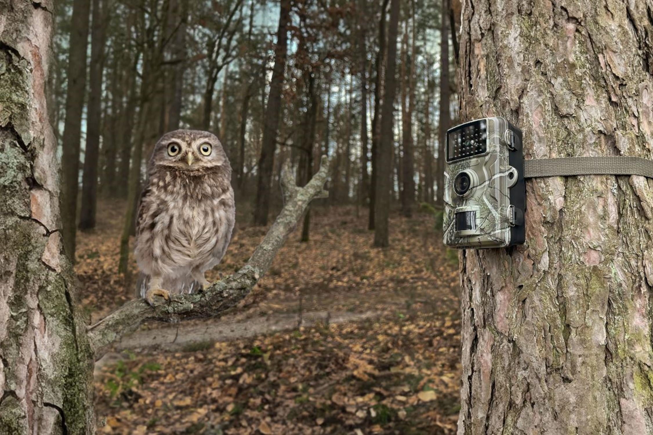 Technaxx Wildcam 1080p FullHD, Sicherheits-Wildkamera TX-256 für Wildtierbeobachtung mit 2"-Display, Nachtsicht, PIR-Bewegungssensor, 38 IR-LEDs, IP66, MicroSD-Unterstützung, 0,3 s Auslösezeit