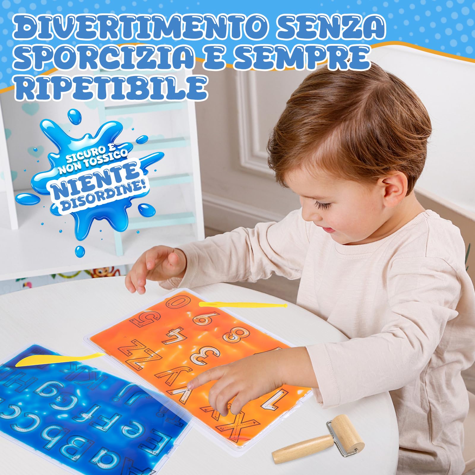 Blocchi sensoriali da scarabocchiare, morbidi e cancellabili, giocattolo educativo per bambini con lettere, giocattolo sensoriale per autismo