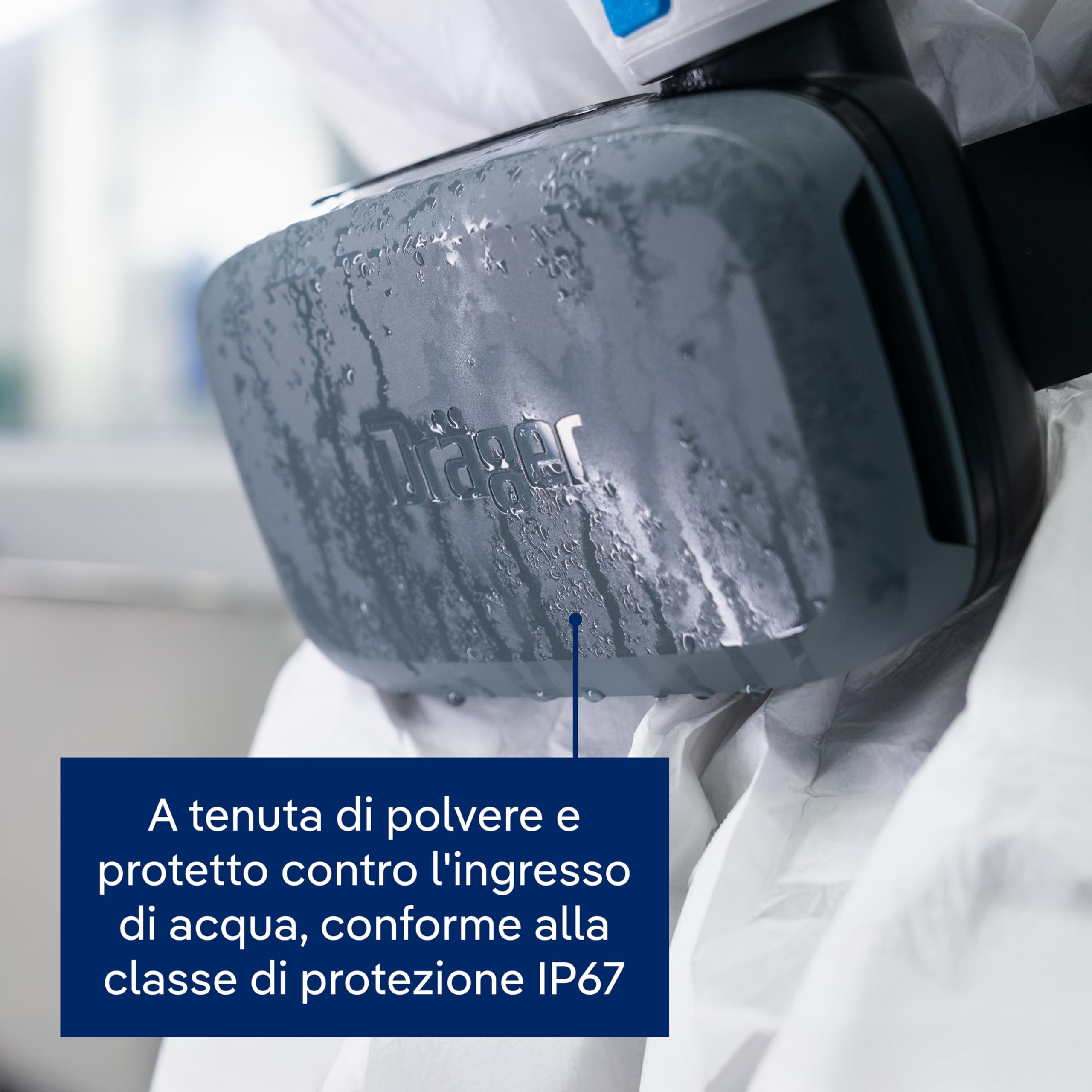 Dräger X-plore 8300, Respiratore a filtro assistito, Protezione avanzata contro polveri e particelle, Lavora in totale sicurezza, set PAPR con filtro P3