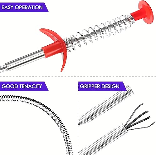 Miniatura 5 de Herramienta de agarre flexible con 4 garras de manguera flexible para recogida de arena, fregadero del hogar, desagües, inodoro, removedor de pelo
