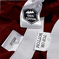 Vista 3 de MyGiza Sheets Sábana Bajera Ajustable con Bolsillo Profundo de 18 Pulgadas, 100% Algodón Egipcio Giza, Borgoña