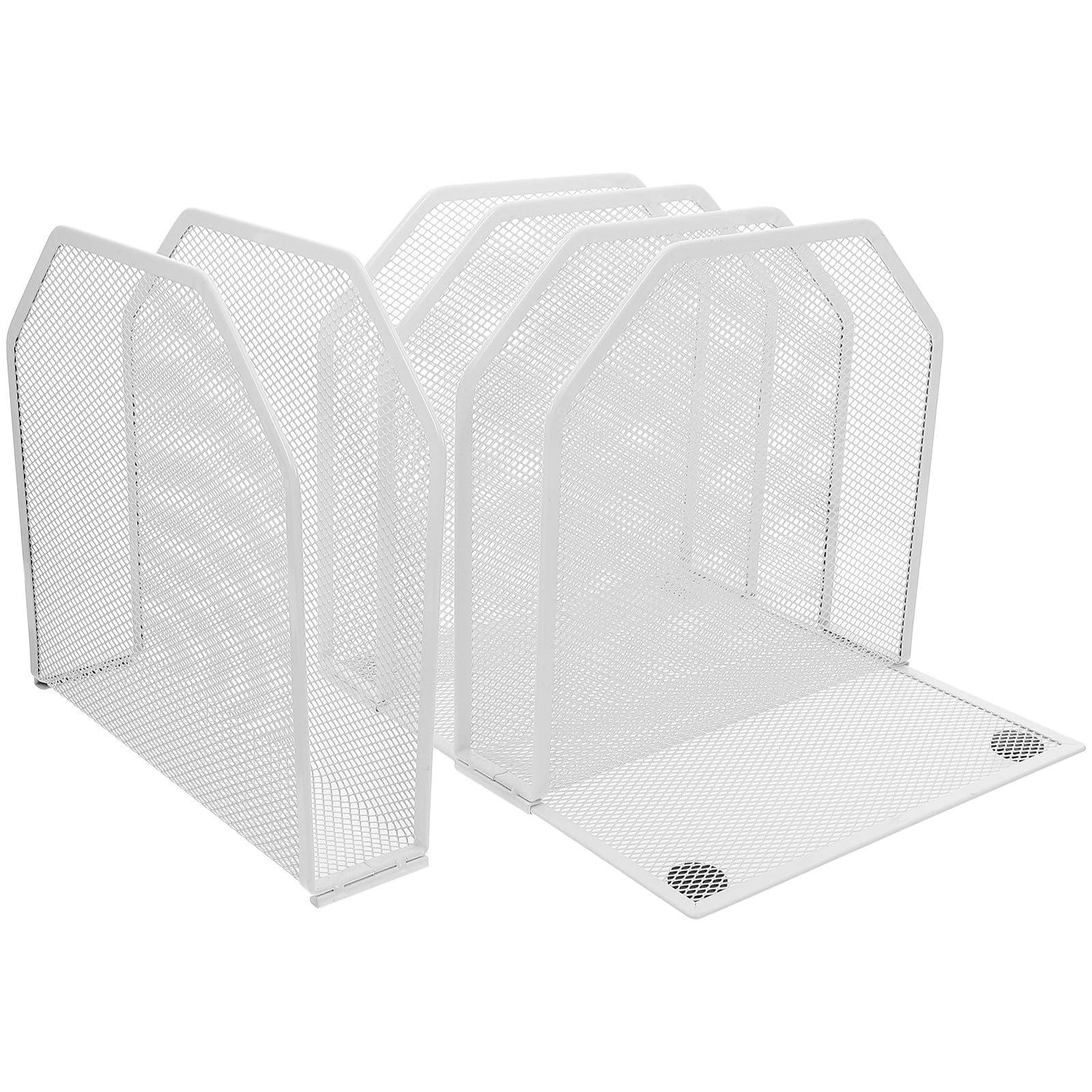 Zerodeko Organizador de Archivos para Escritorio Metálico 5 Secciones y Diseño Multi-Compartimento, Soporte Versátil y Ahorro de Espacio Adecuado para Aulas y Dormitorios