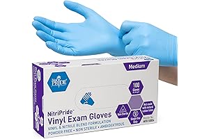 MED PRIDE NitriPride Nitrile-Vinyl Blend Exam Gloves, Medium 100