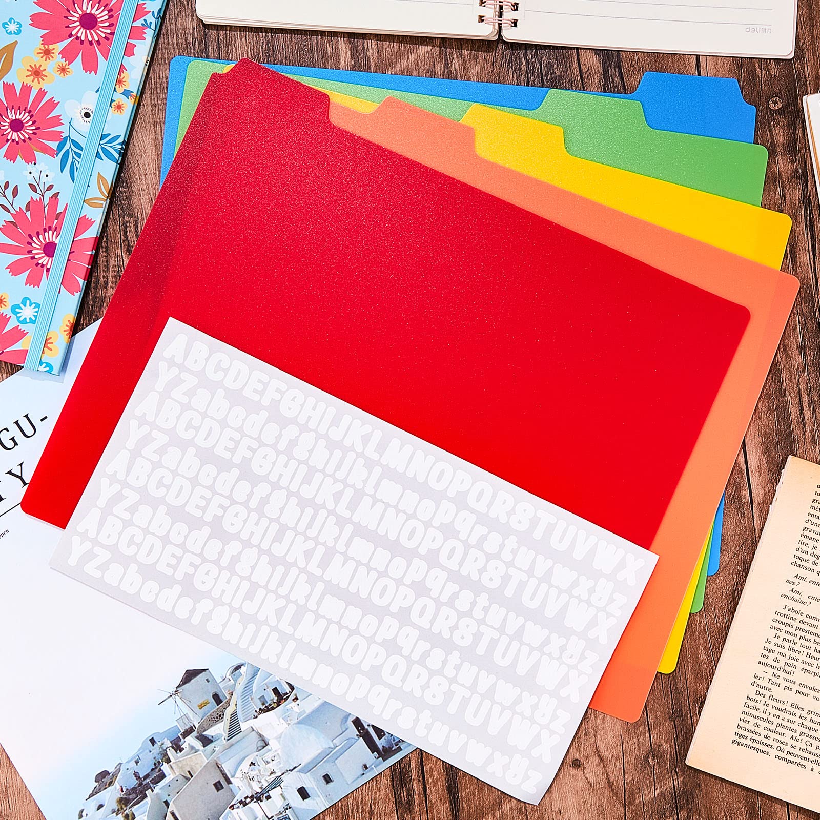 51 pz Index Card Guide Set Indice Schede Divisori Scheda Top Tab File Guide Alfabetico Alfa, A-Z 1/5 Tab Divisori per Ufficio Business Classroom Prodotti, Polipropilene, 31,8 x 20 Pollici