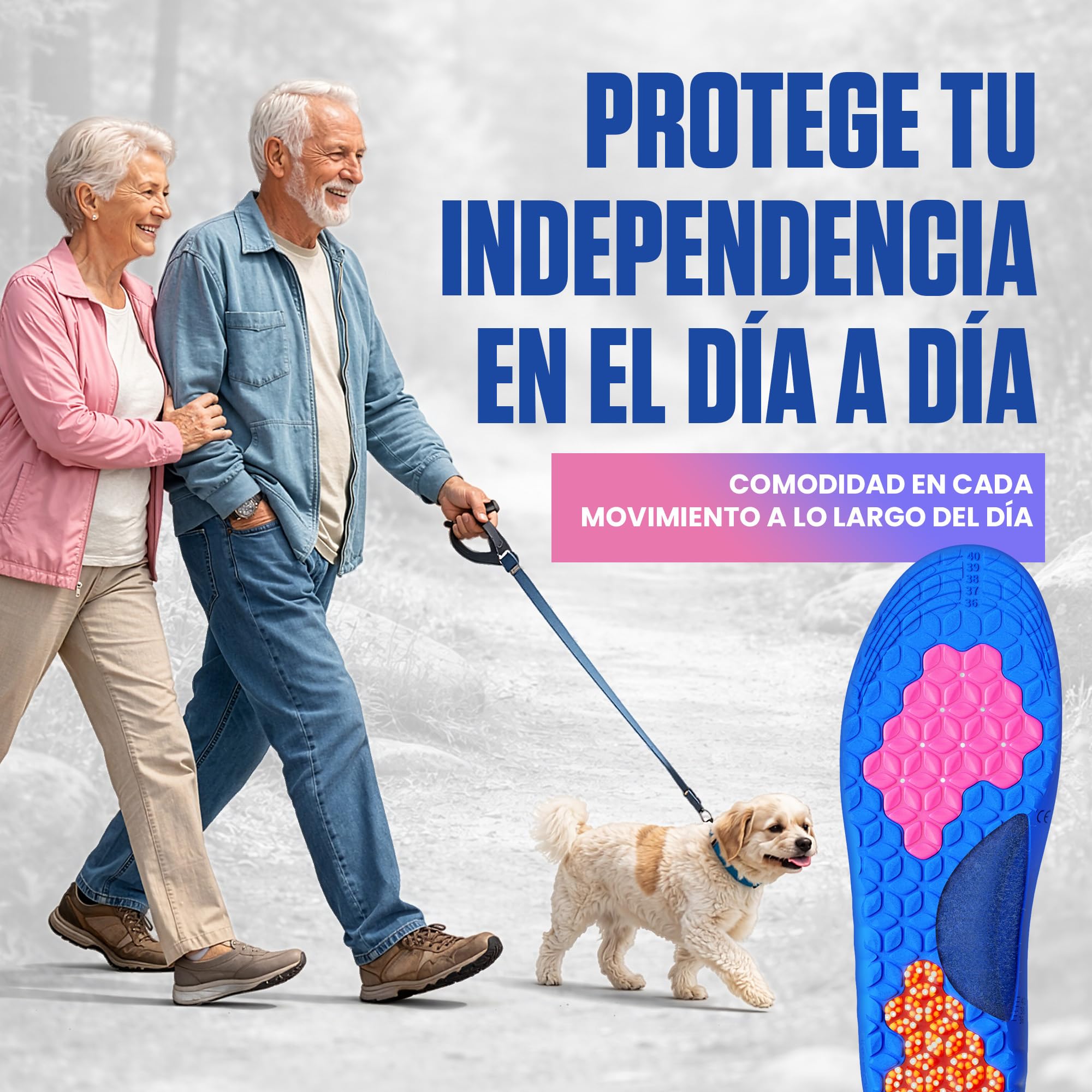 Akusoli Plantillas Hombre y Mujer – Plantillas de Gel para Zapatos con Acupresión y Soporte de Talón en U, Ideales para Zapatos de Trabajo y Largas Jornadas de Pie EU36-41.5 — view 6