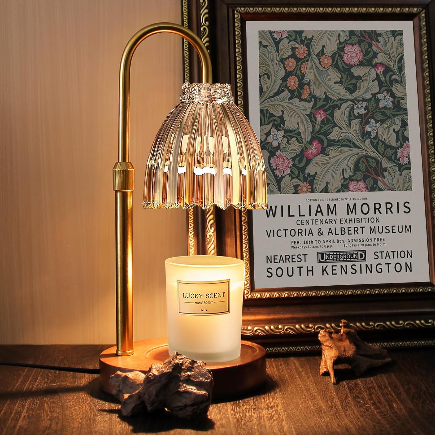 Candle Warmer Lamp, Adjustable Height Electric Candle Warmer Light with Timer and Dimmer Stylish Design for New Home Office Modern Décor Gifts