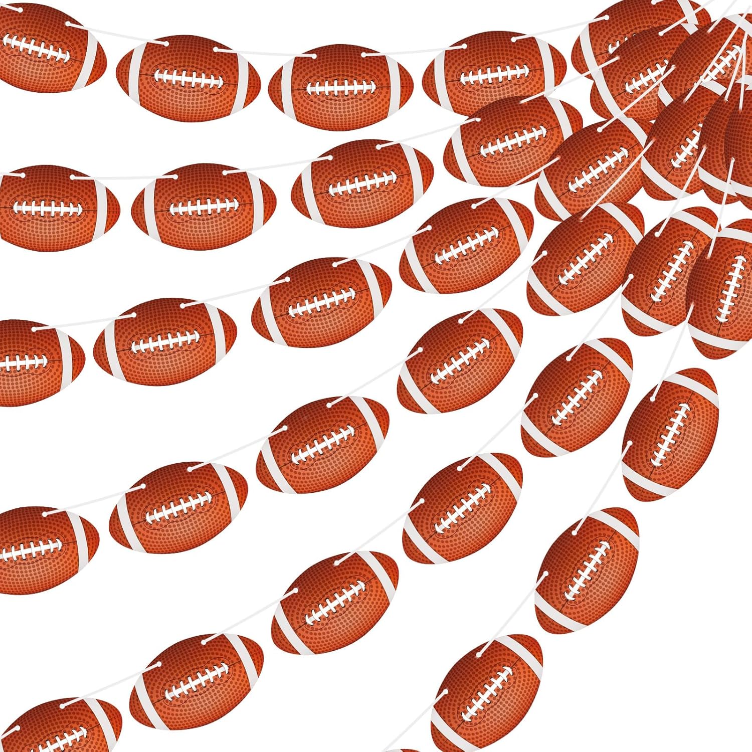 6 Pcs Football Banner Party Decorations Football Birthday Banner Paper Bunting Hanging Garland for Sports Themed Party Bowl Game Day Fans Wall Decor Photo Props Backdrop Supplies