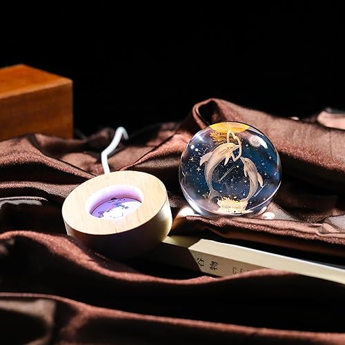 Miniatura 4 de Regalos de delfines 3D para mujer, bola de cristal, 2.362 in, figuras de delfín, decoración de animales de cristal, recuerdo de cumpleaños,