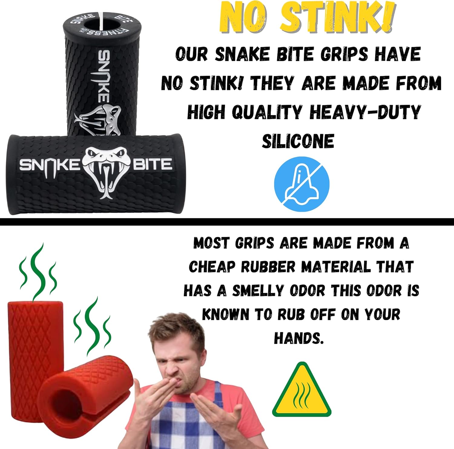 Snake Bite Grips – Thick Bar/Dumbbell Grips Muscle Growth Adapter