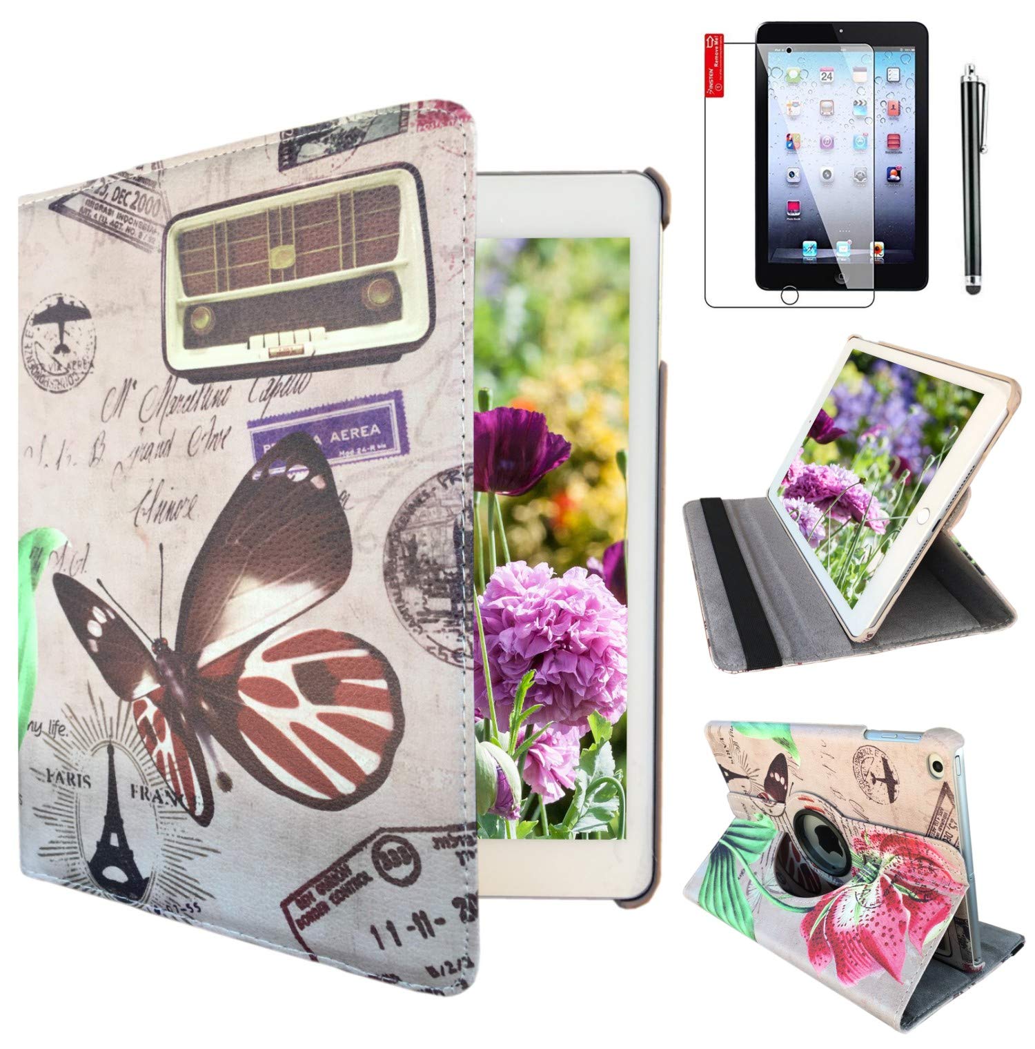 Case for ipad 4th / 3rd / 2nd Generation 9.7 inch (11Years ago Old Model) Model A1458 A1430 A 1416 Md510ll /A Mc979ll/A with Screen Protector Stand